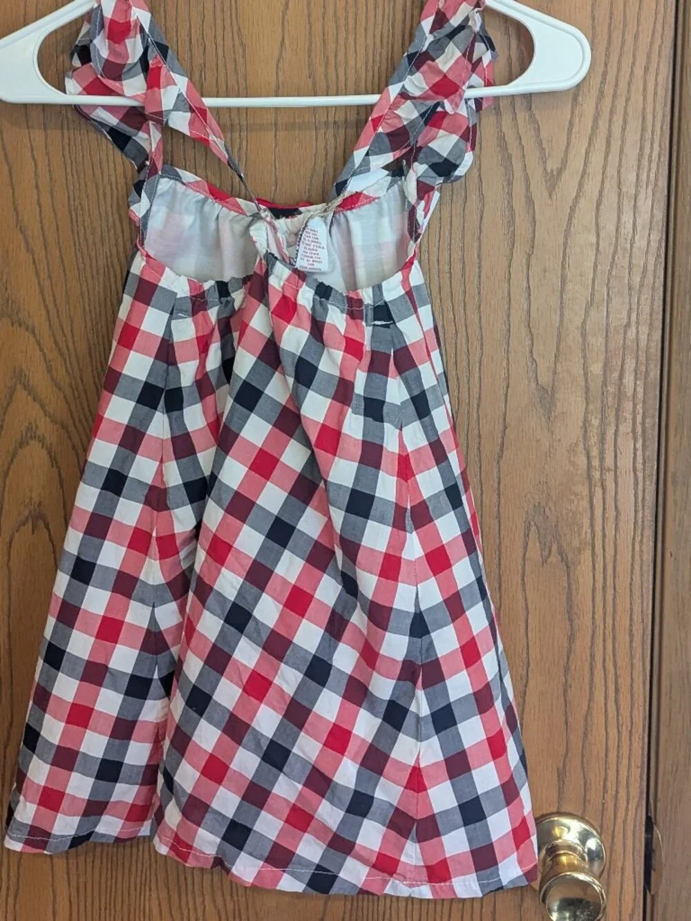 NWT Tommy Bahama Gingham Checkered Patriotic Red White Blue Lined‎ Sundress-4T